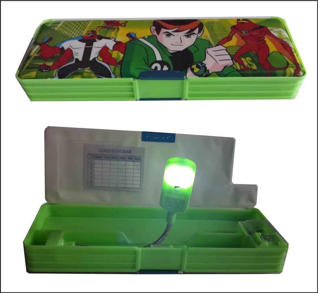 Tara Lifestyle Ben10 Printed With Study Light Art Plastic Pencil Box