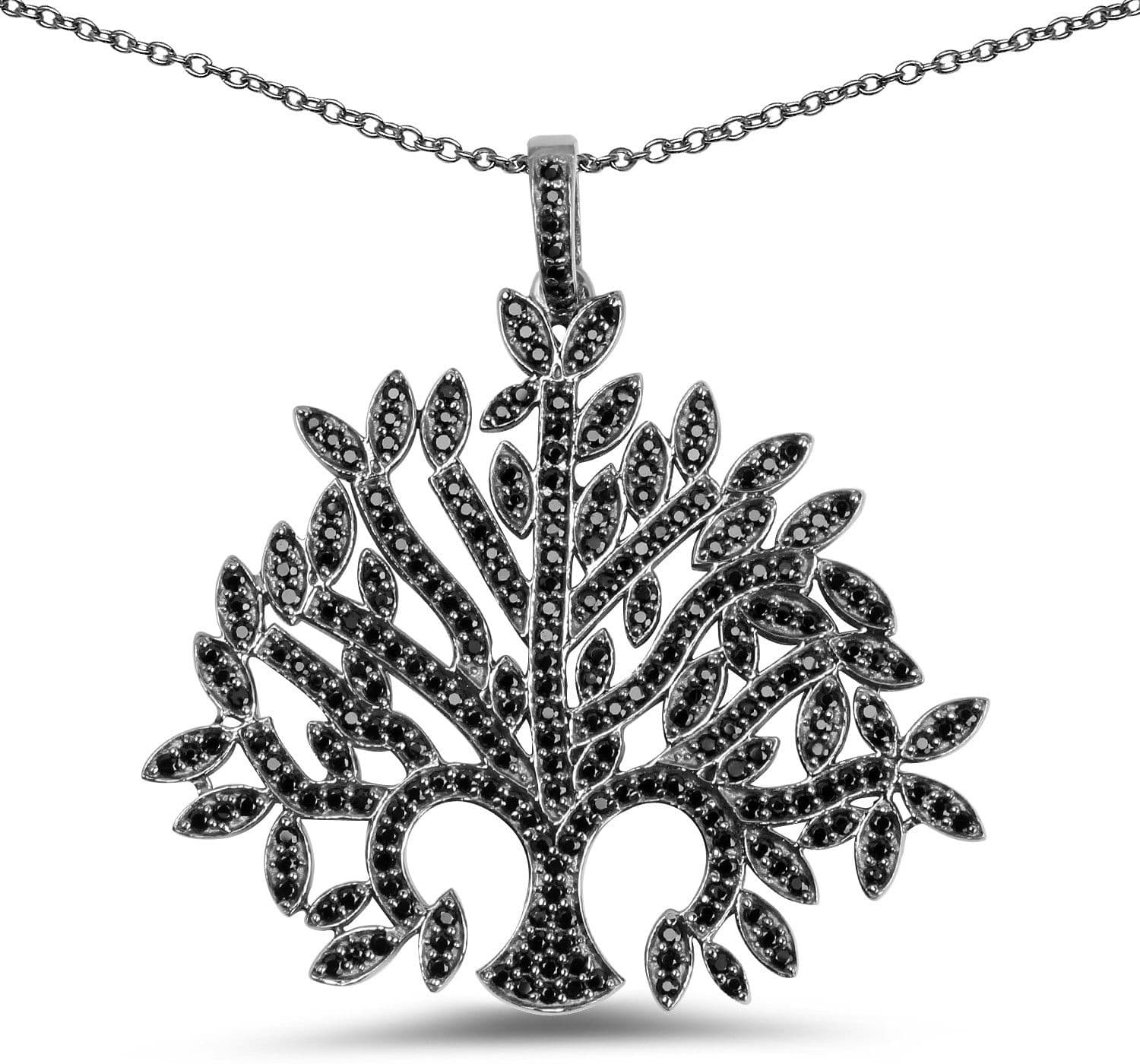 Johareez Beautiful Black Silver NAK Spinel Sterling Silver Pendant