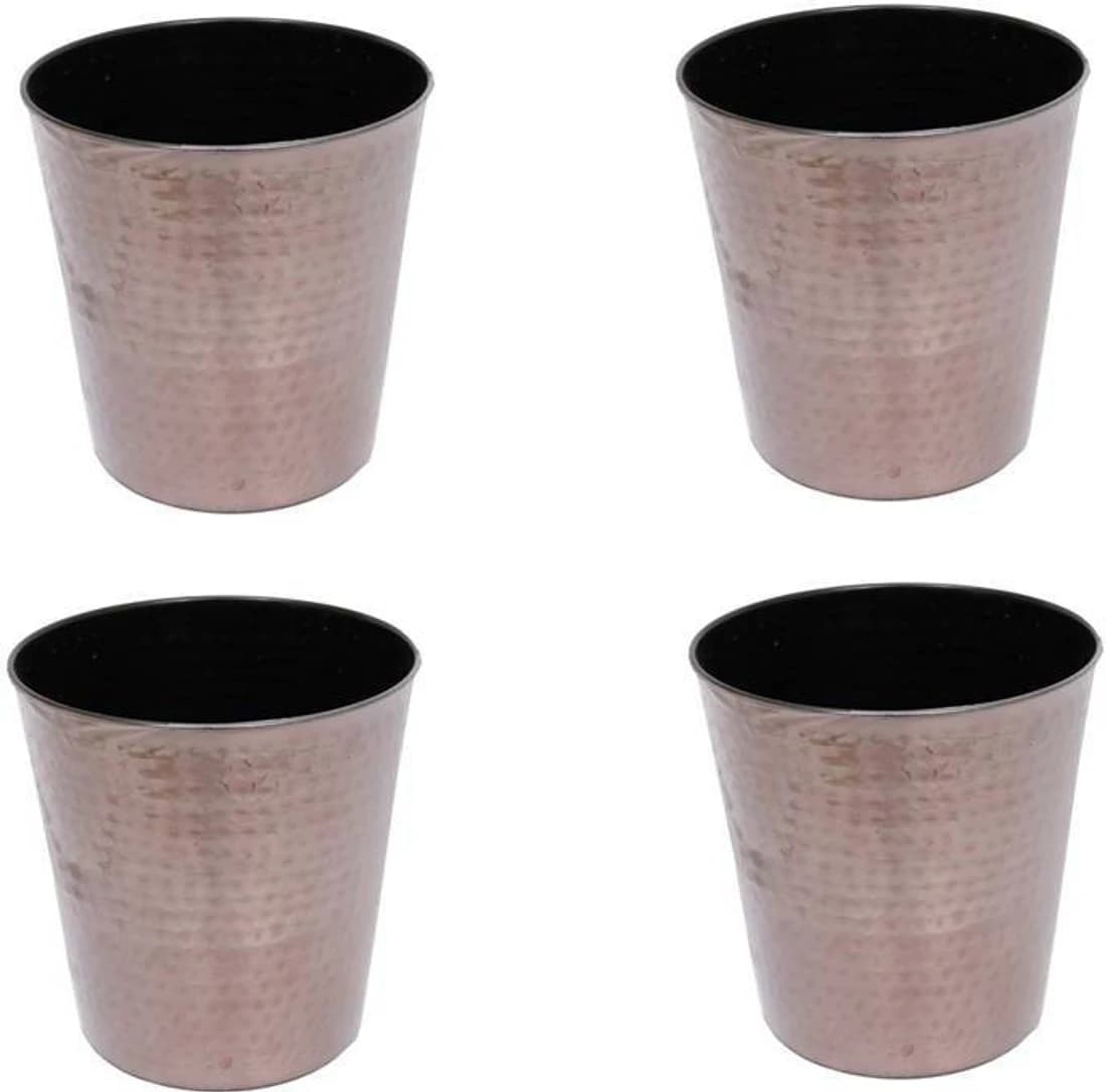 Sutra Decor Handmade Metallic Petals Planters Plant Container Set