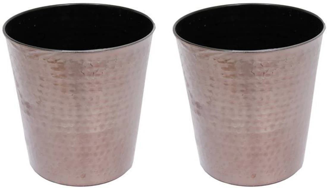 Sutra Decor Handmade Metallic Petals Planters Plant Container Set