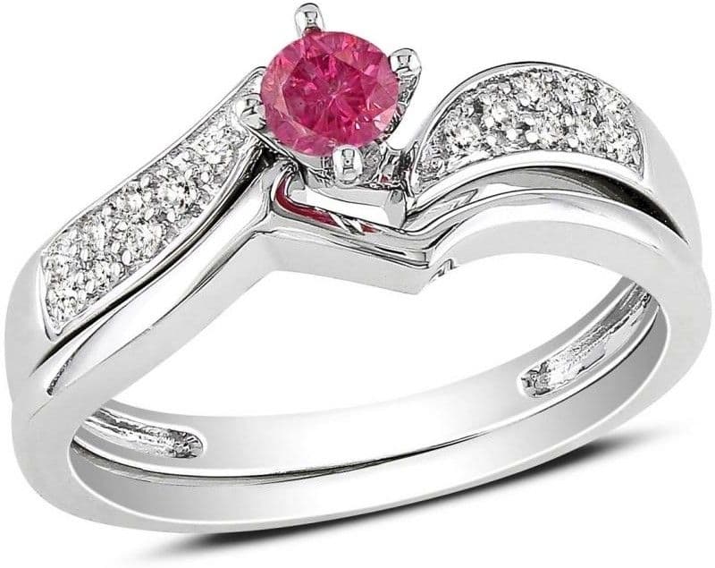 Kiara Jewellery Sterling Silver Cubic Zirconia Rhodium Ring
