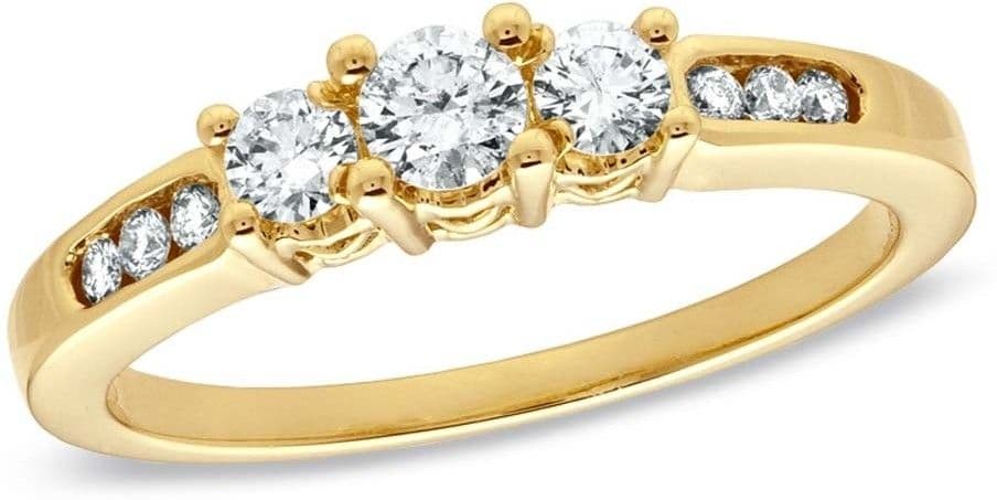 Kiara Jewellery Sterling Silver Swarovski Crystal Yellow Gold Ring