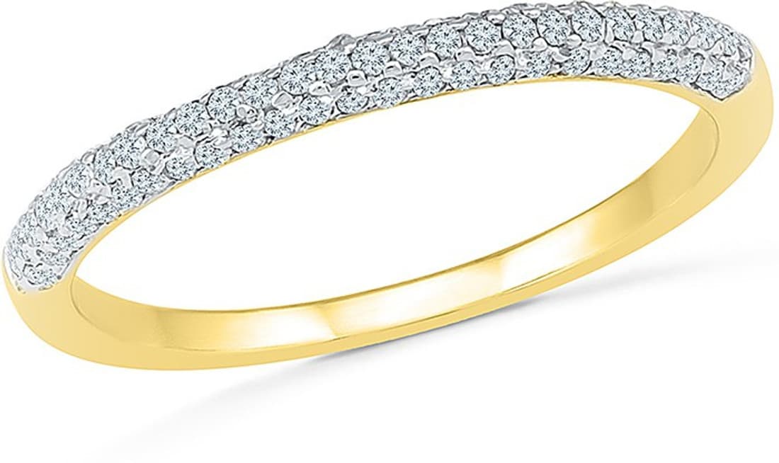 Radiant Bay Elementary Yellow Gold Diamond 14 K Ring