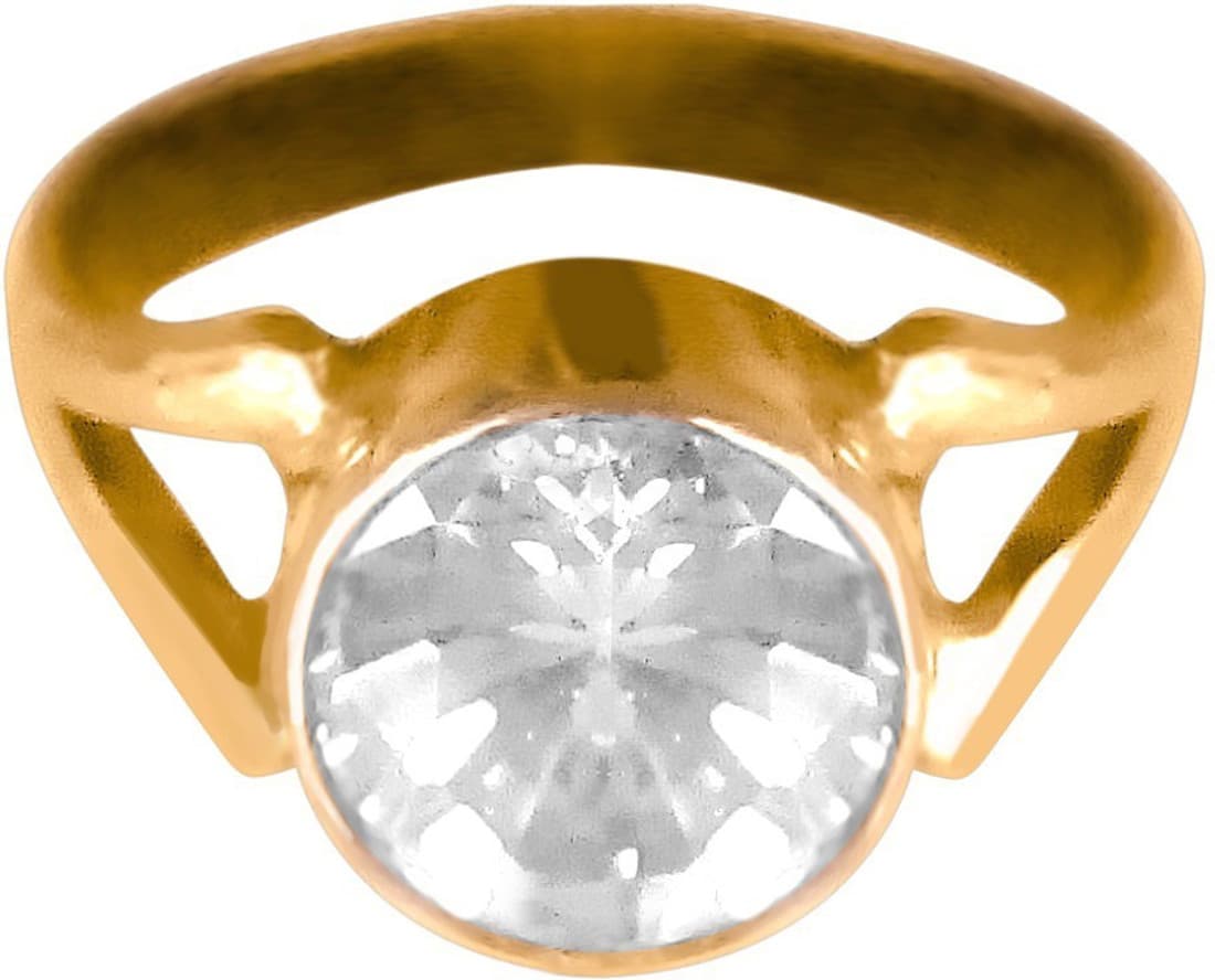 Asian Gems & Jewels 5 Dhaatu Metal, Alloy Zircon Ring