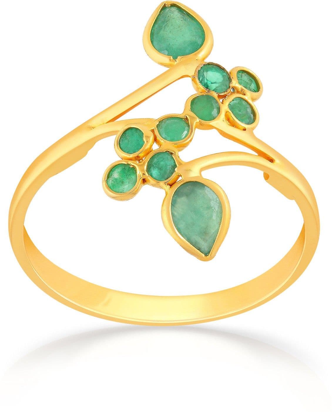 Malabar Gold and Diamonds HBDAAAABLZLD Gold Emerald 22 K Ring