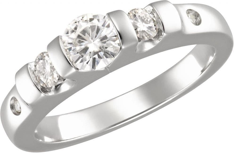 Kiara Jewellery Sterling Silver Cubic Zirconia Rhodium Ring
