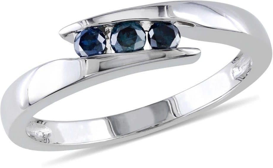 Kiara Jewellery Sterling Silver Cubic Zirconia Rhodium Ring