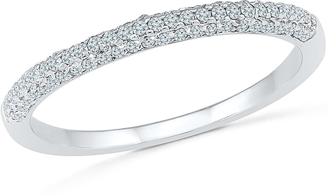 Radiant Bay Elementary White Gold Diamond 18 K Ring