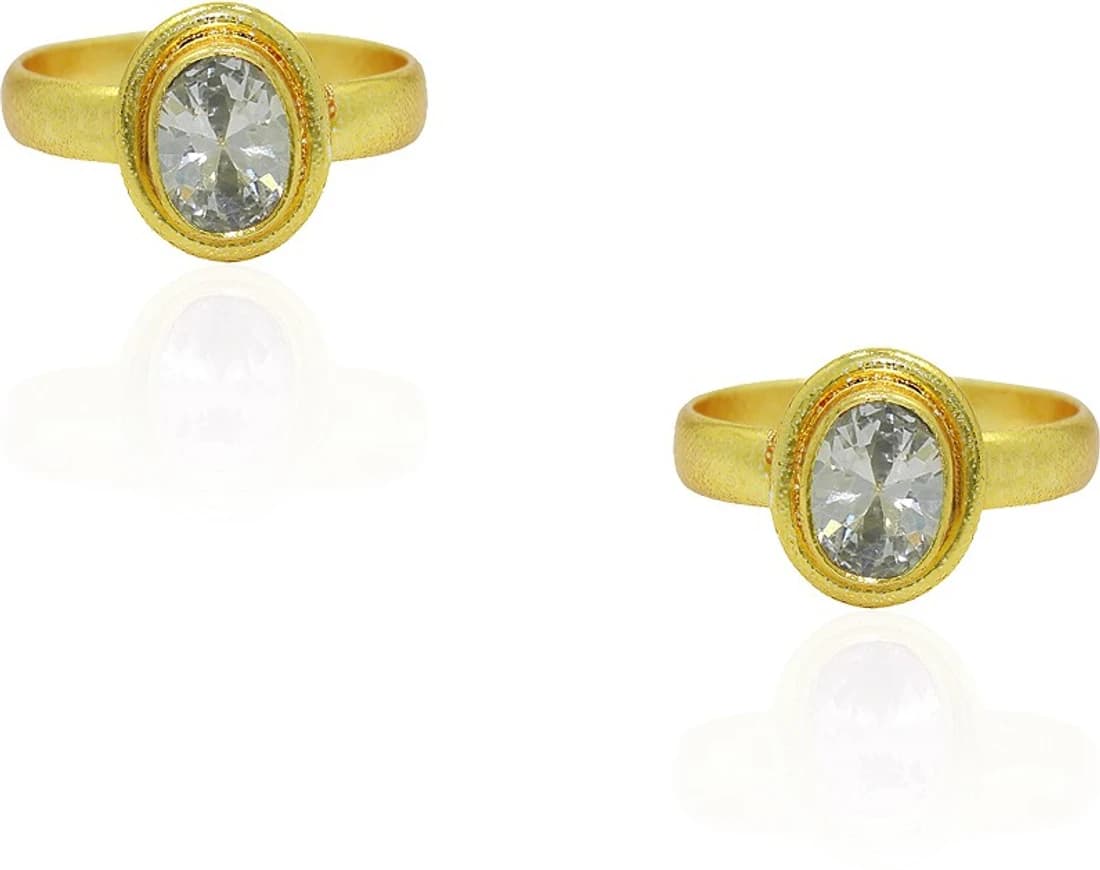 Frabjous German silver Rings For Women Alloy Zircon Toe Ring