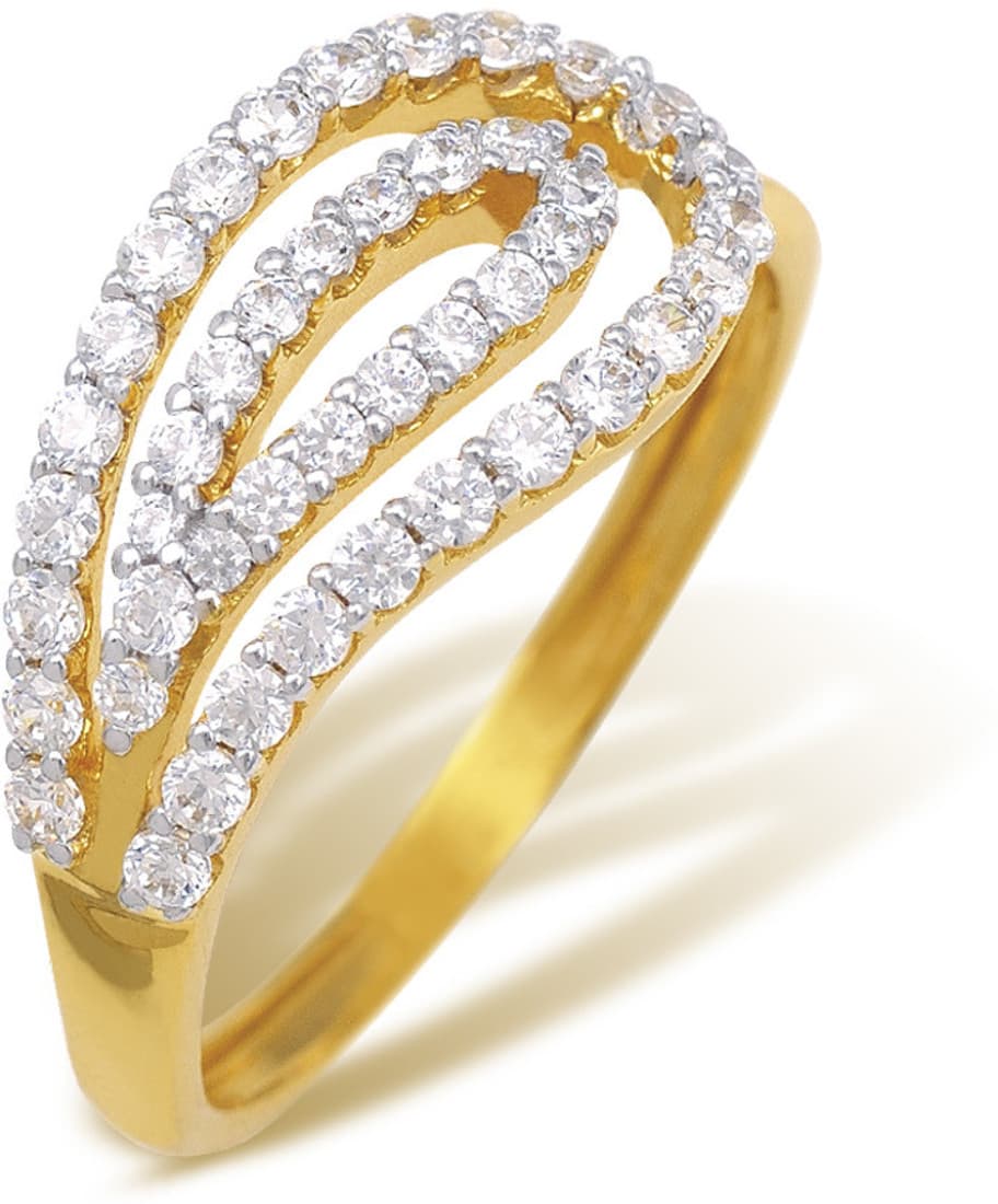 Ishtaa Gold Cubic Zirconia 18 K Ring