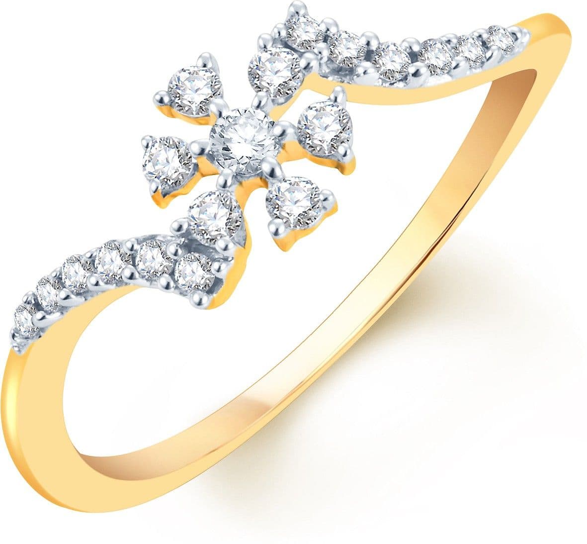 Karatcraft Sweet Flower Yellow Gold Diamond 18 K Ring