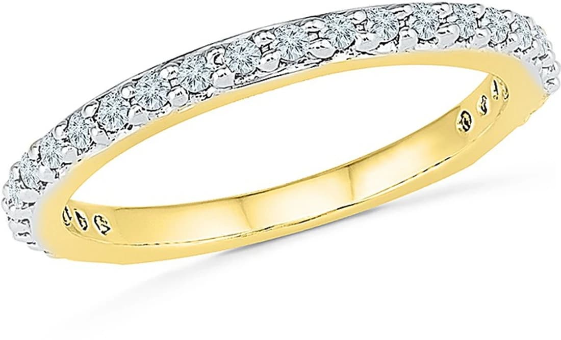 Radiant Bay Blend Yellow Gold Diamond 18 K Ring