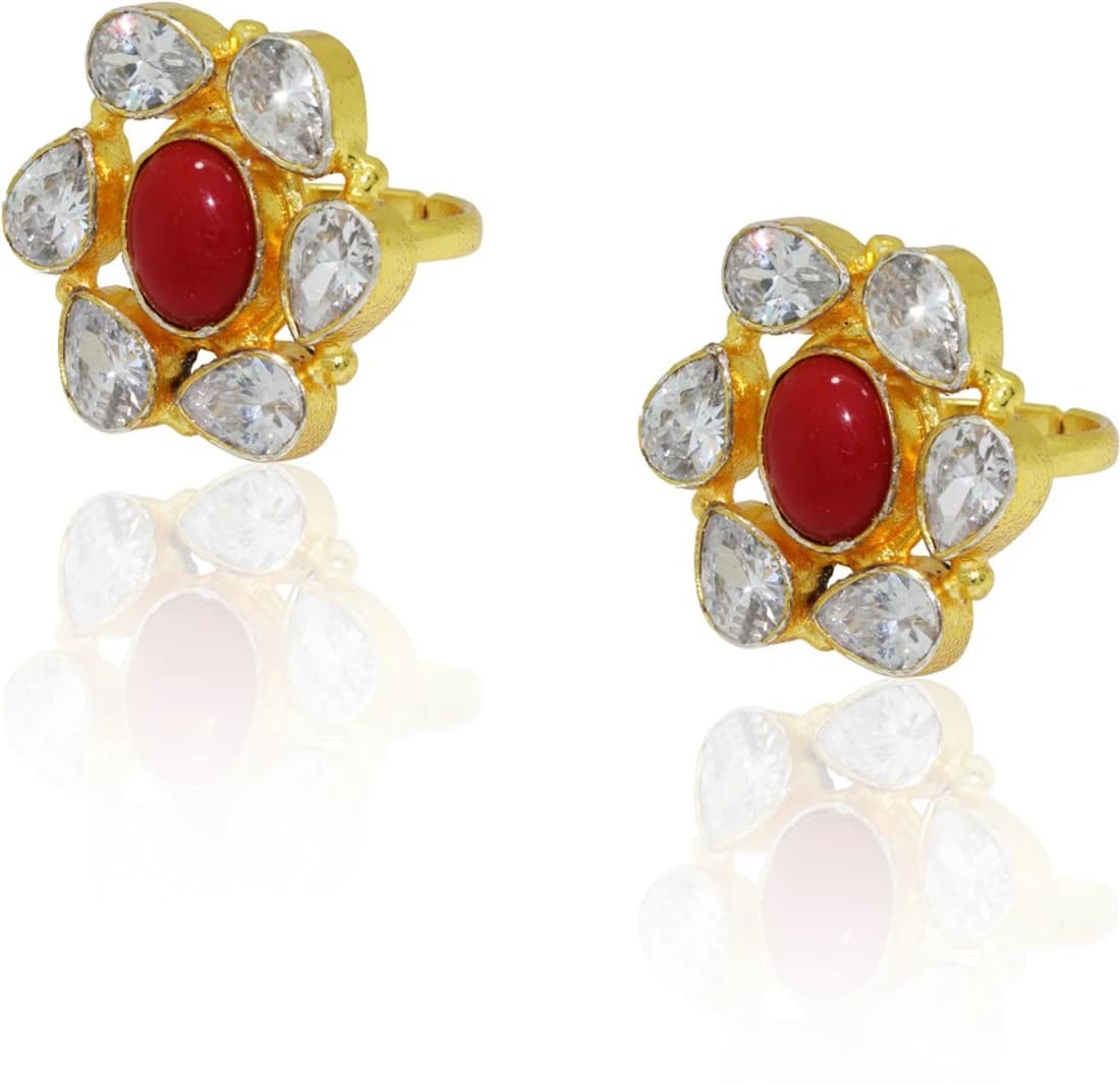 Frabjous German silver Rings For Women Alloy Zircon Toe Ring