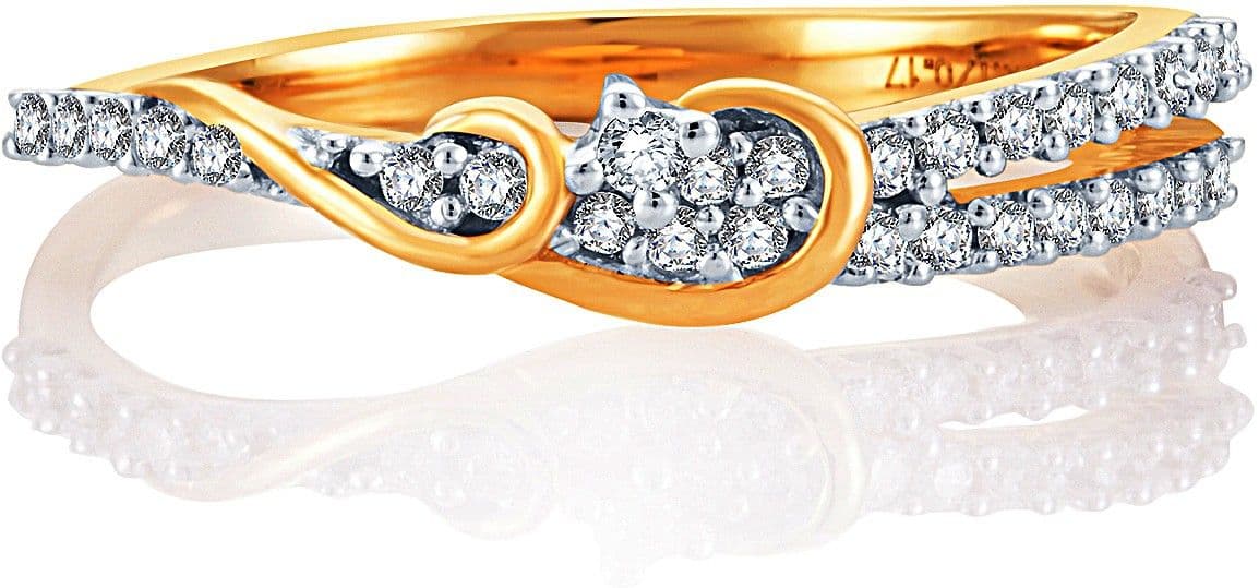 Karatcraft Spiral Elegance Yellow Gold Diamond 18 K Ring