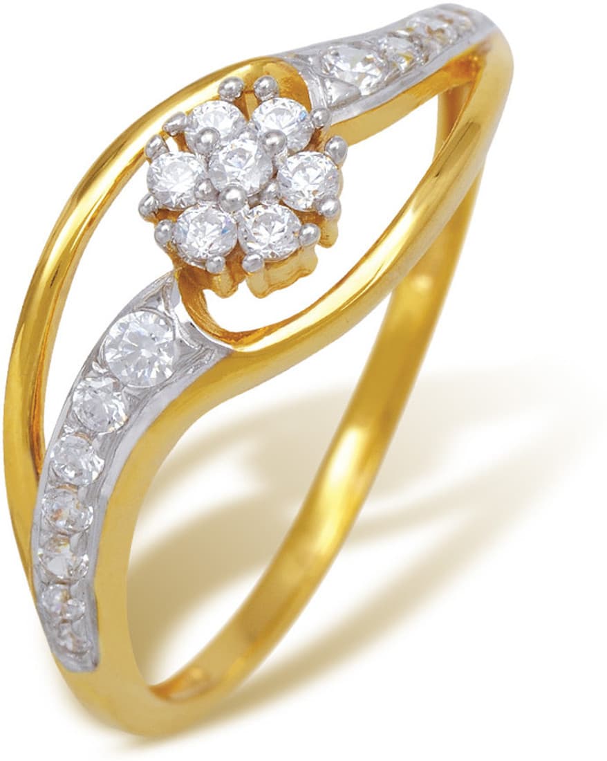 Ishtaa Gold Cubic Zirconia 18 K Ring