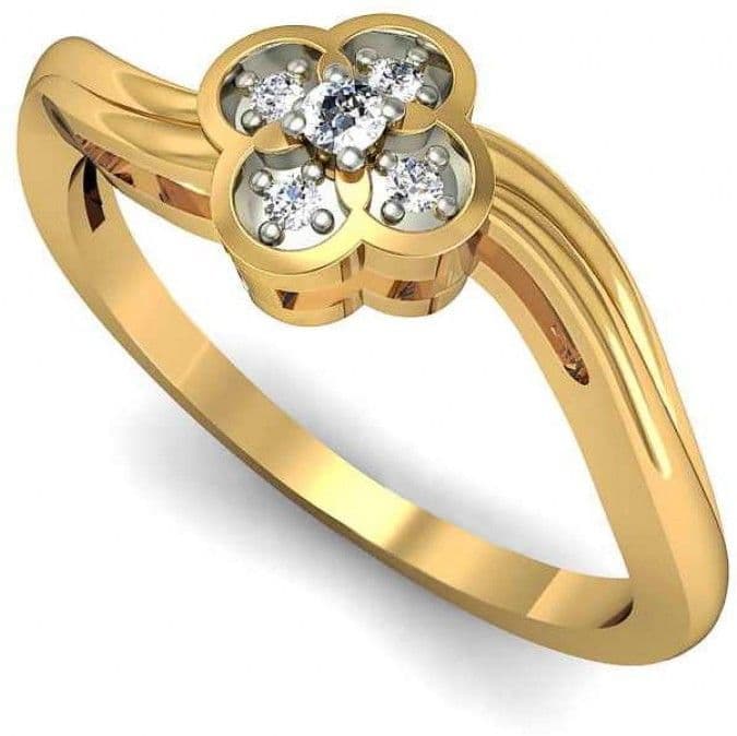 Rasav Jewels Yellow Gold Diamond 18 K Ring