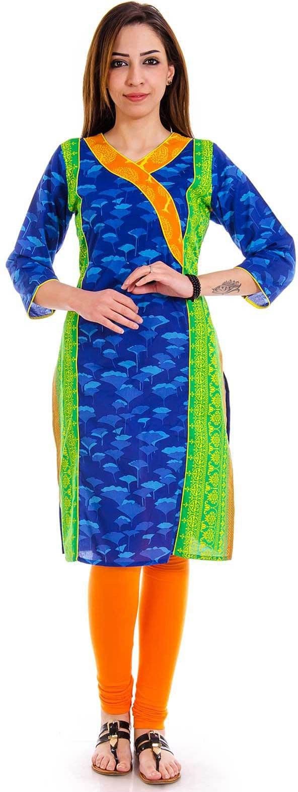 Polkakart Floral Print Kurti & Leggings