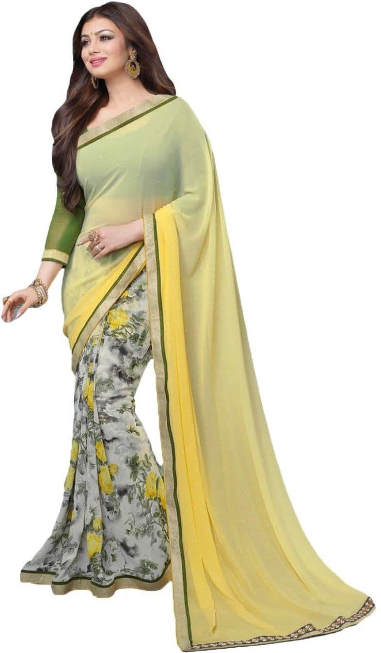 morpankh Enterprise Floral Print Bollywood Georgette Sari