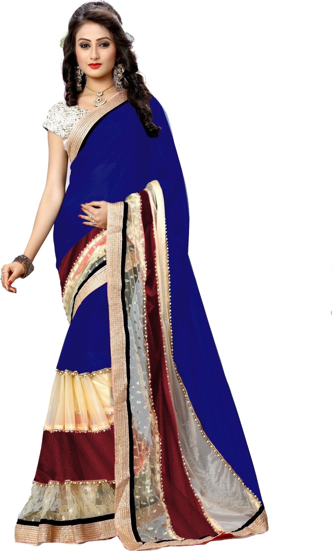 RadadiyaTRD Embriodered Bollywood Lycra Sari