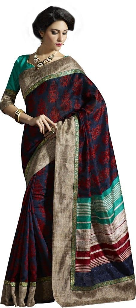 Vipul Saree Printed Bhagalpuri Raw Silk Sari