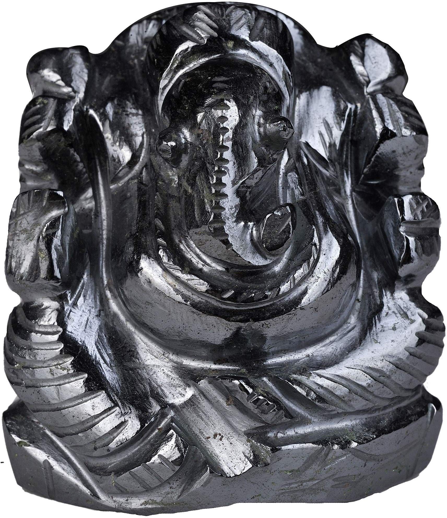 Exotic India Lord Ganesha (Carved in Hematite) Showpiece - 5.08 cm