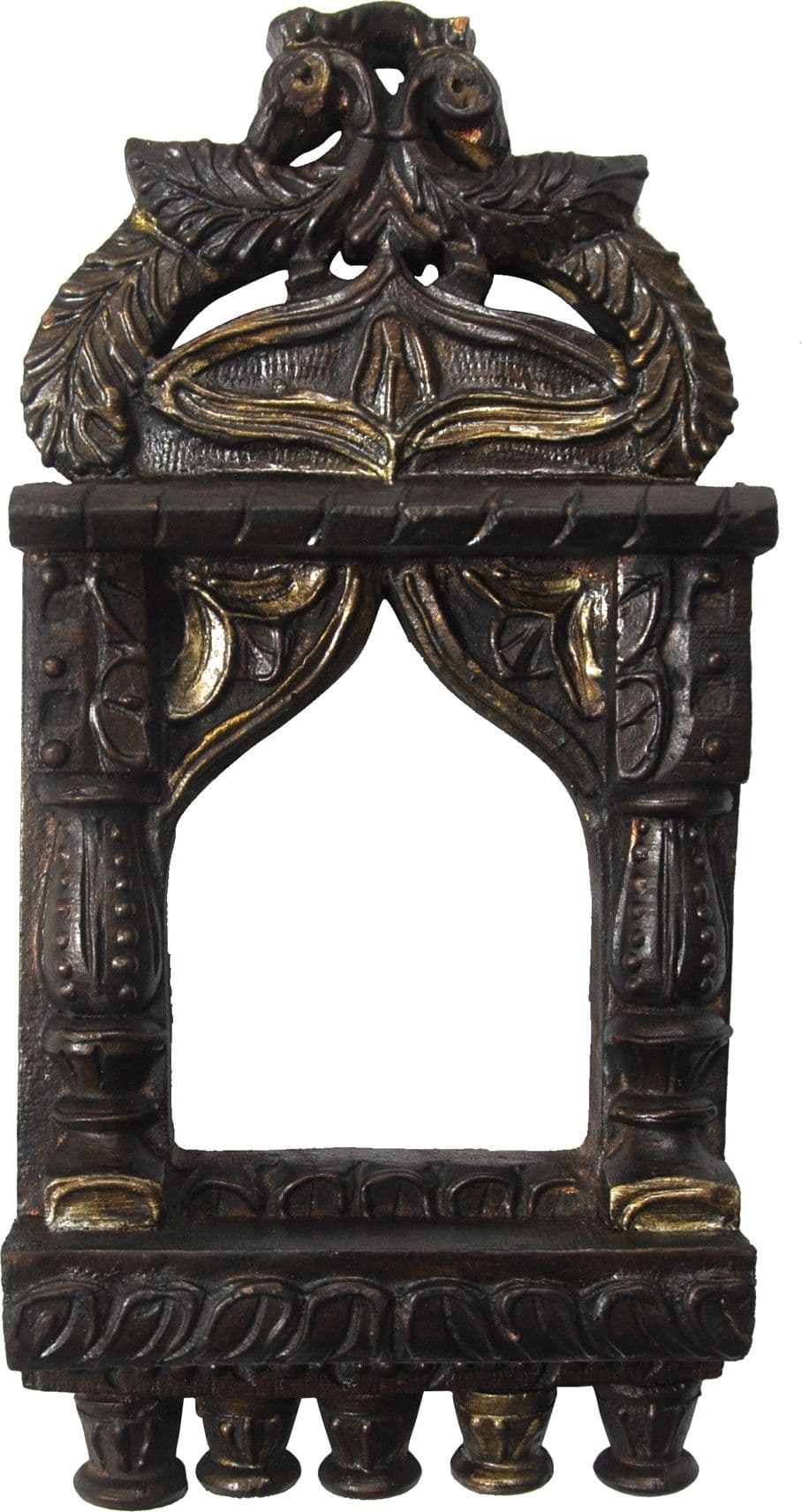 Lal Haveli Rajasthani Handmade Decorative Wood Jharoka Showpiece - 30.48 cm