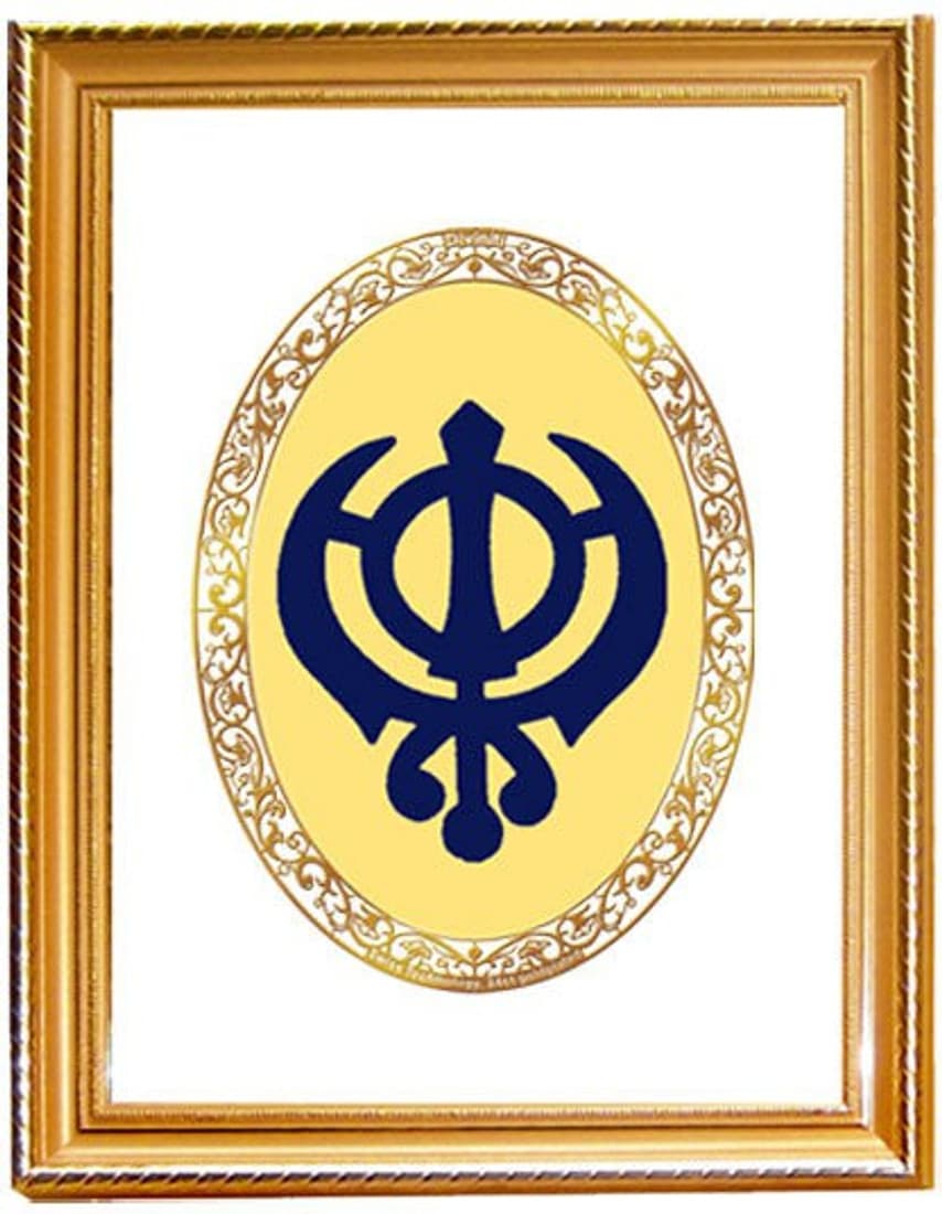 Diviniti DG 3 Khanda Sahib With Gold Plated Foil Wall Hanging Showpiece - 32.5 cm