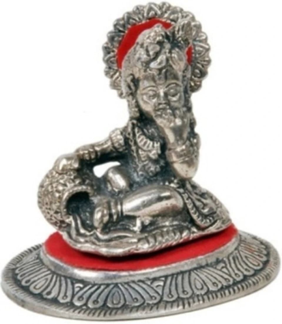 Ruchiworld Metal Lord Ladoo Gopal Krishna Puja Idol Showpiece - 5 cm