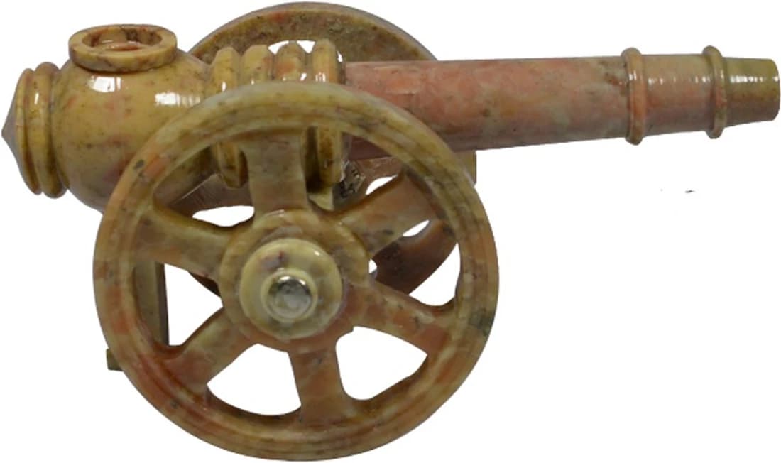 Craftuno Handcrafted Soapstone Mini Cannon Showpiece - 6.25 cm