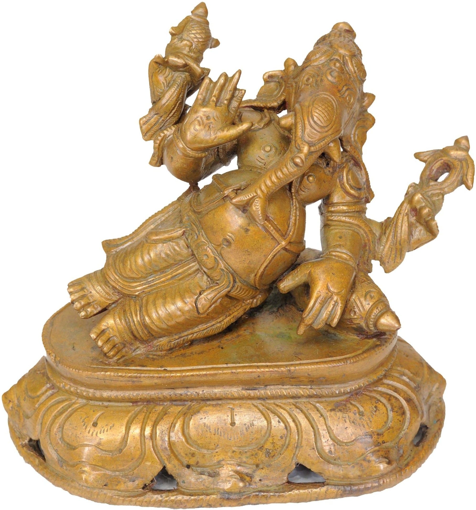 Exotic India Relaxing Ganesha Showpiece - 11.43 cm