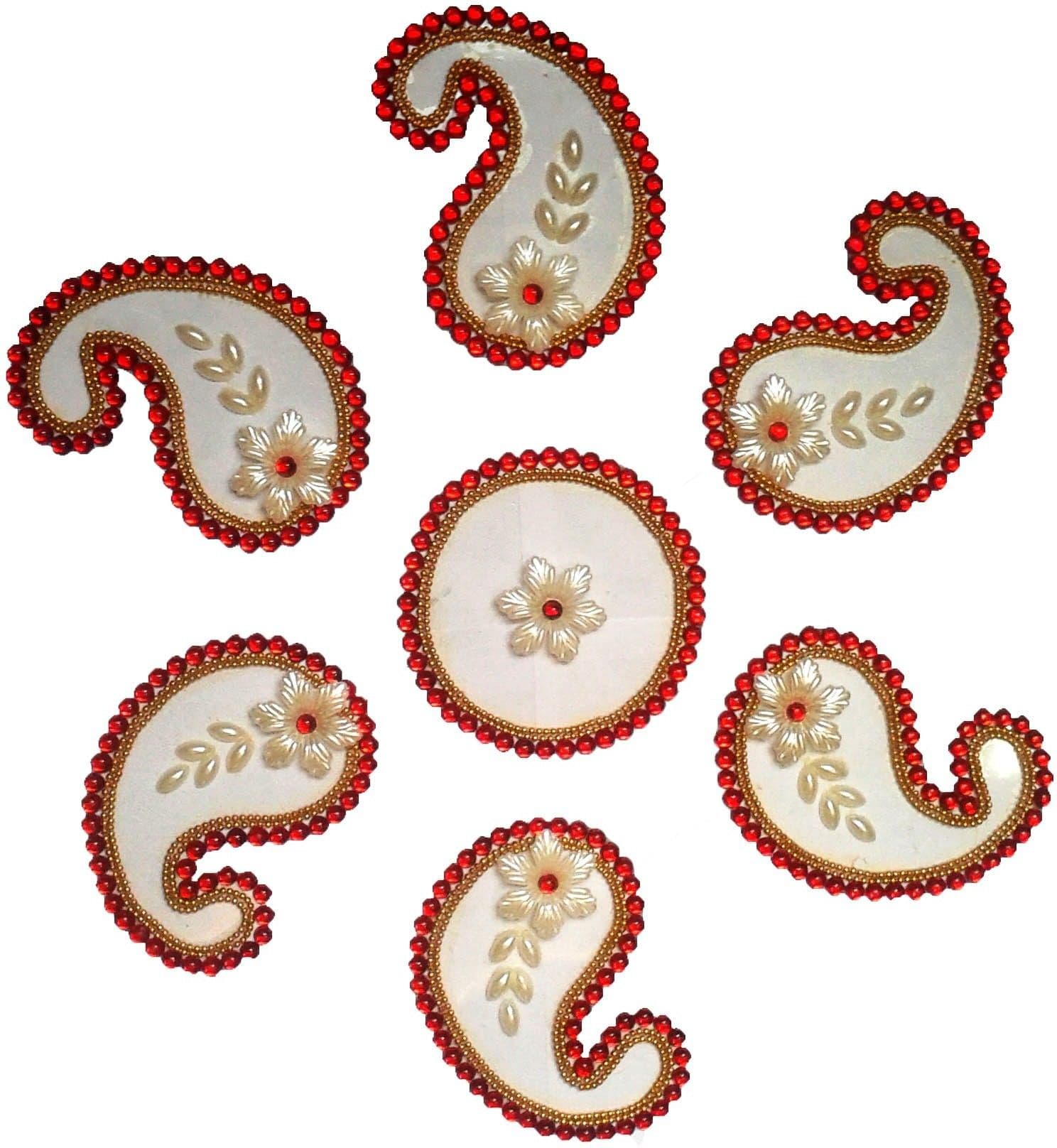 Alpana Arts Red Rangoli Showpiece - 0.5 cm