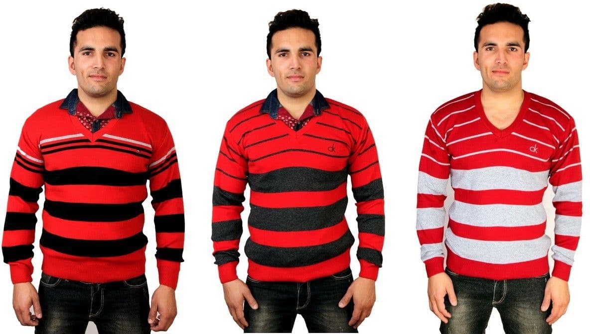 UNO COTTON Striped V-neck Wedding, Casual, Party, Formal Men's, Boy's Sweater