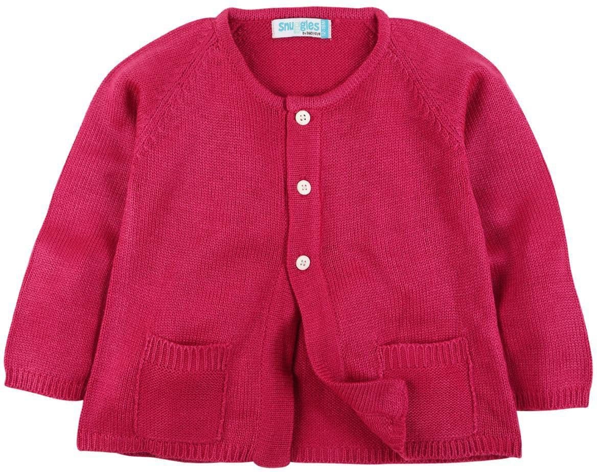Snuggles Solid Round Neck Casual Baby Girl's Sweater