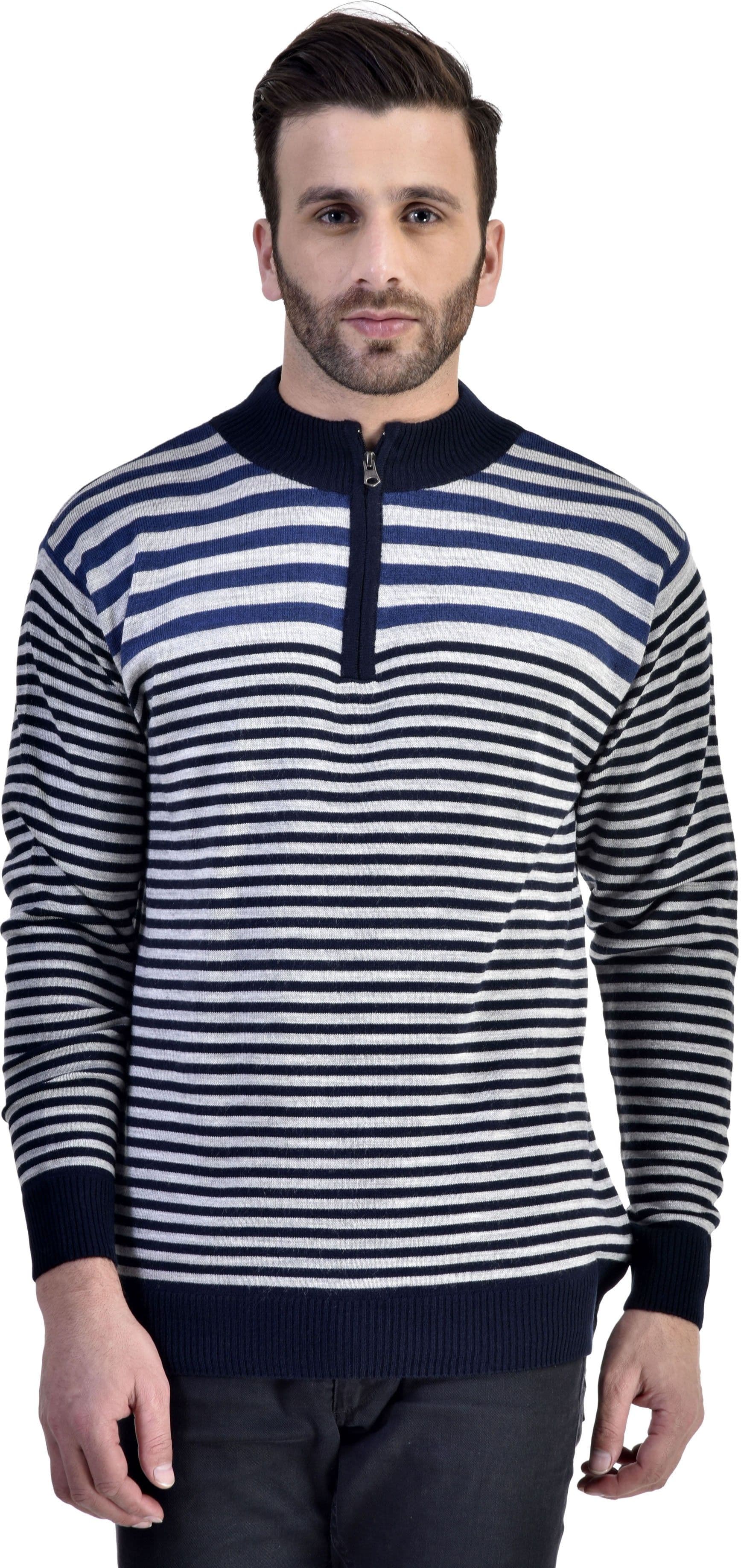 Kingswood Striped Turtle Neck Casual Men's Sweater