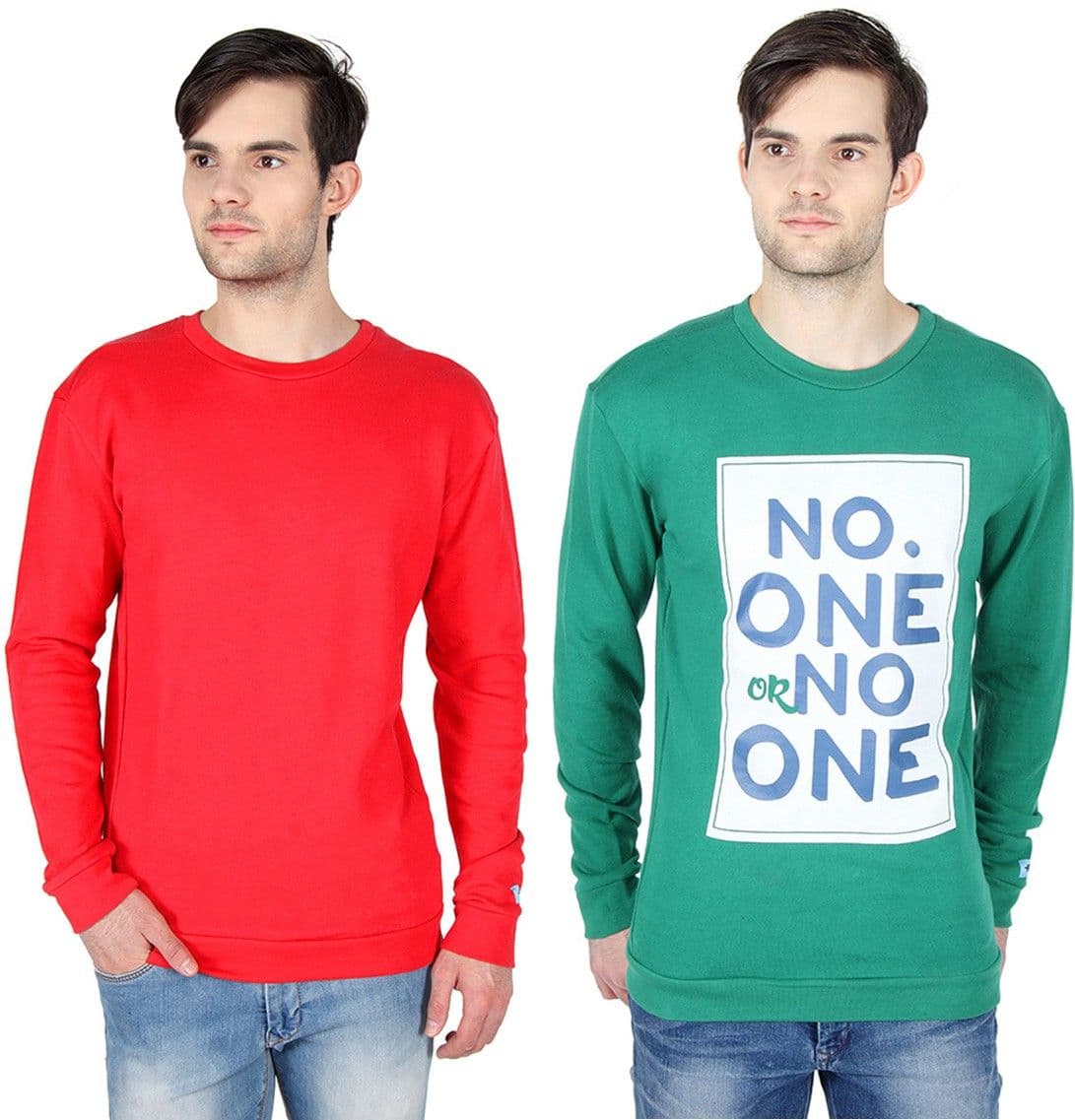 Threads & Pals Full Sleeve Printed, Solid Men's Sweatshirt