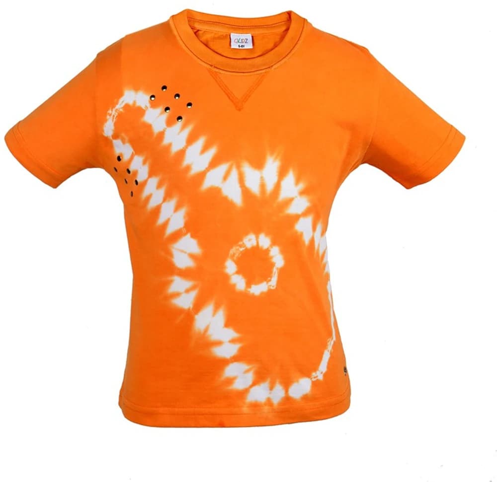 Gkidz Printed Boy's Round Neck Orange T-Shirt