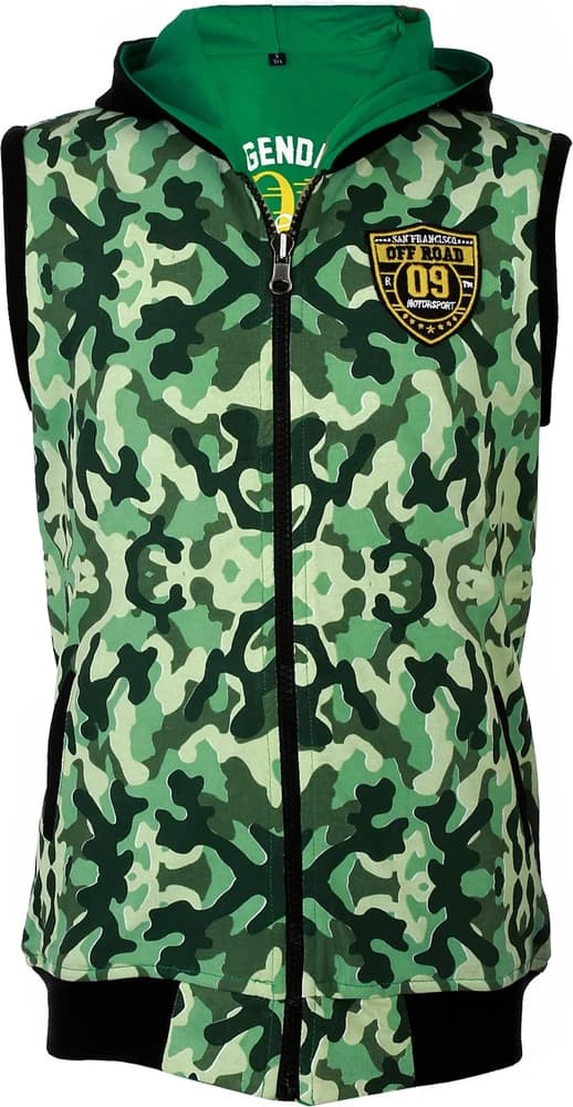 LUMBER BOY Printed Boy's Hooded Reversible Green, Black T-Shirt