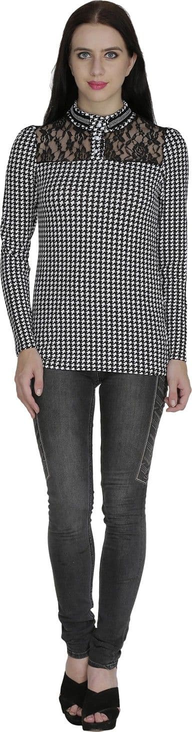 Svt Ada Collections Formal Full Sleeve Checkered Women's Top