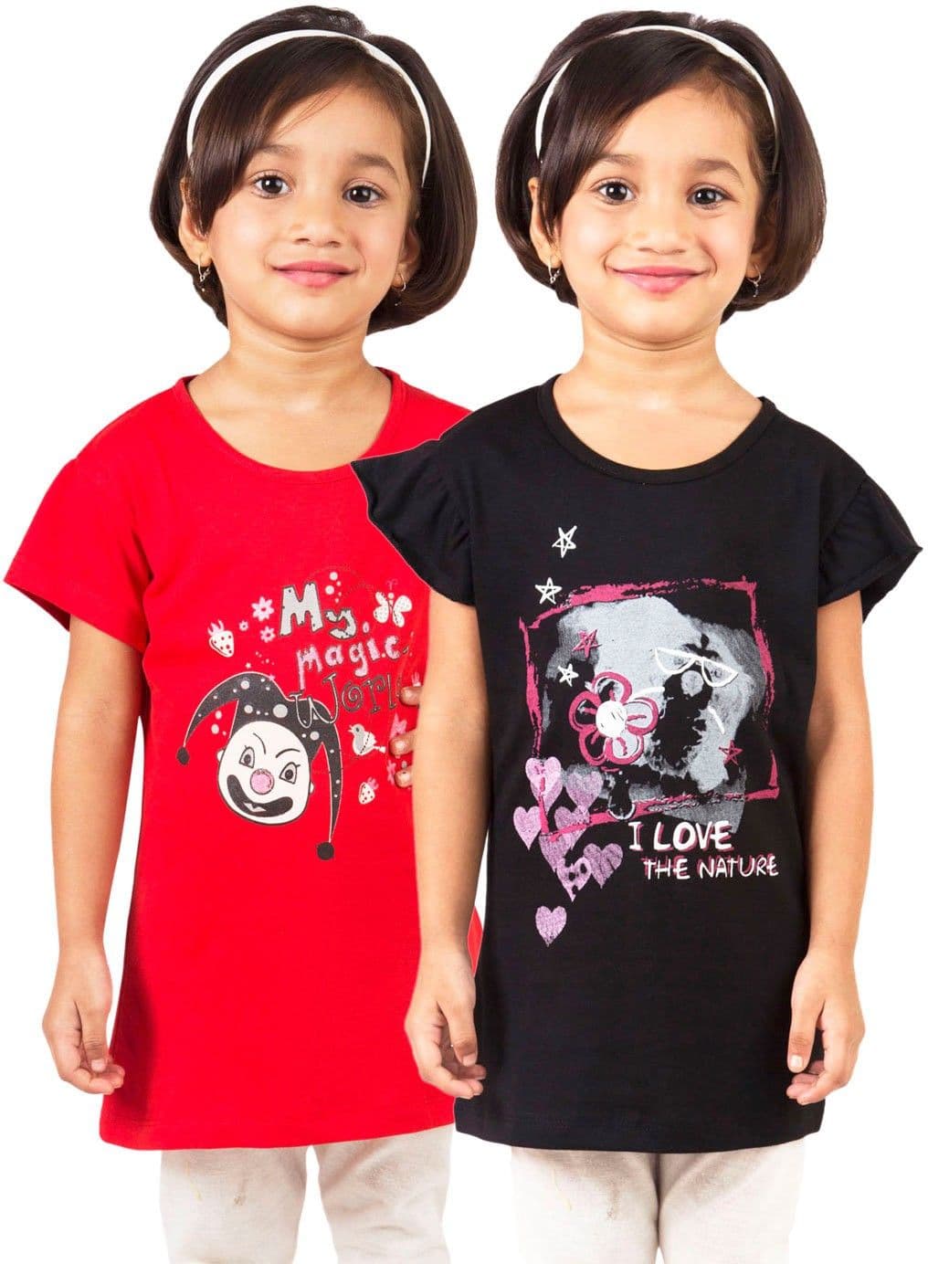 My Little Joy Casual Short Sleeve Printed Girl's Top