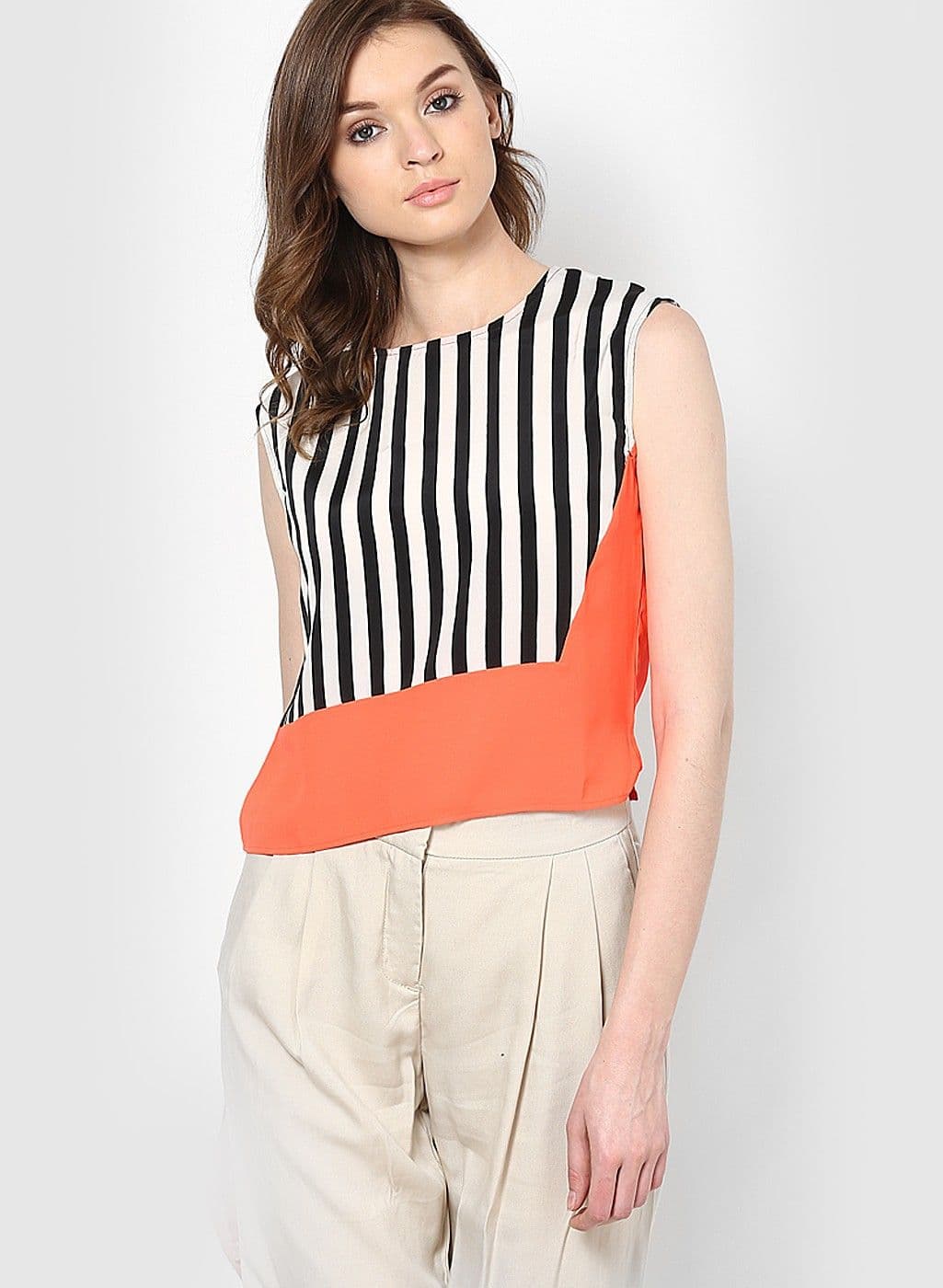 Vero Moda Casual Sleeveless Striped Women's Top