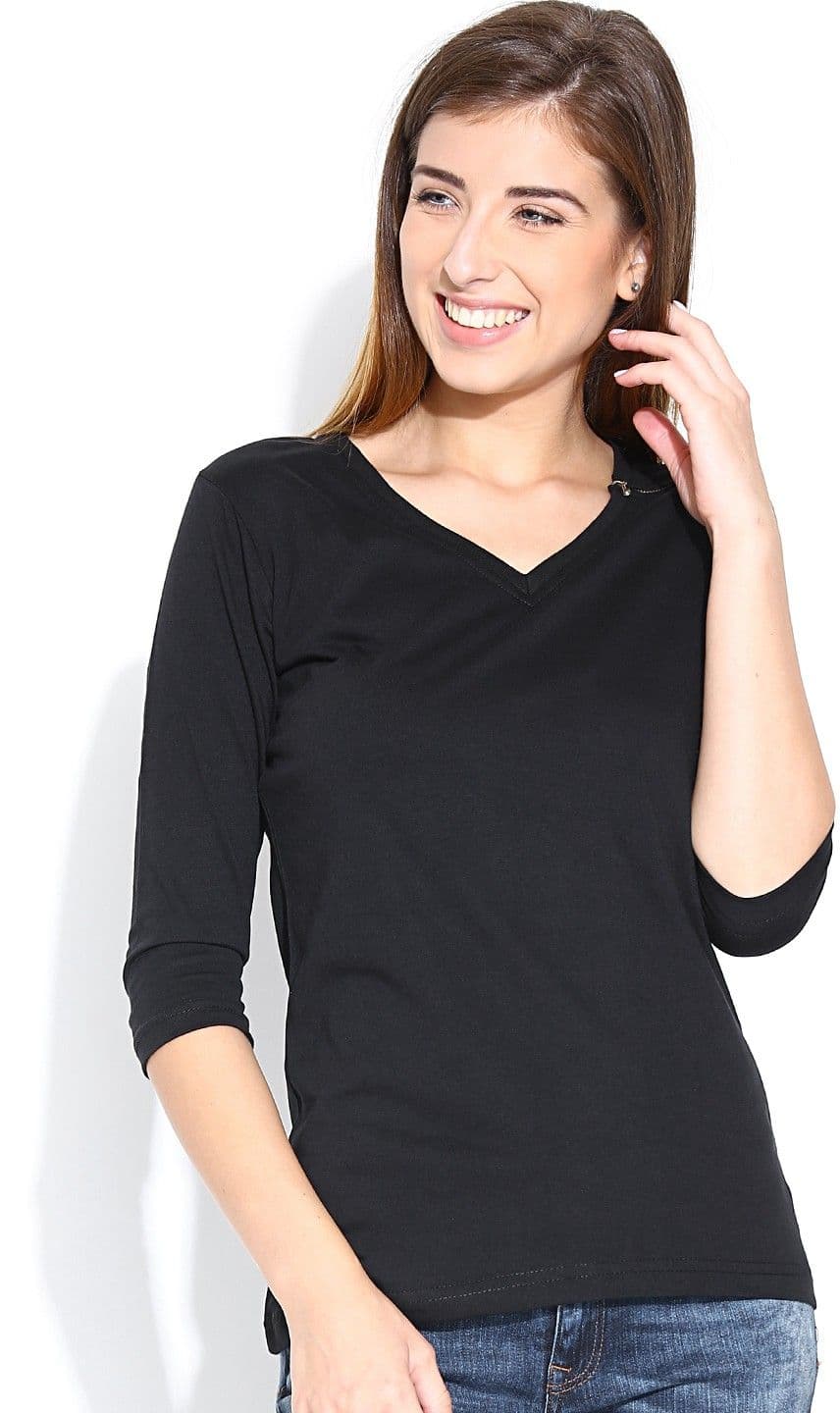 Happy Hippie Casual Full Sleeve Solid Women's Top