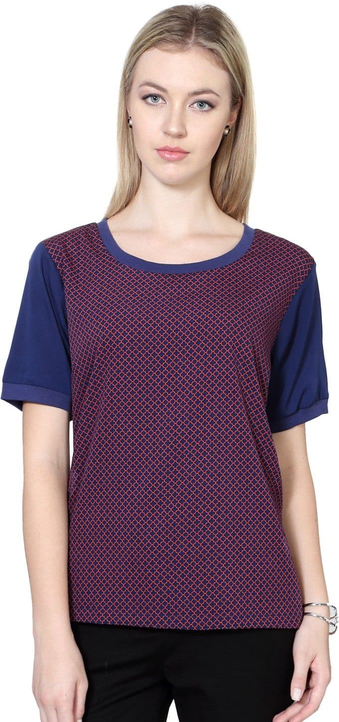 Allen Solly Casual Short Sleeve Printed Women's Top