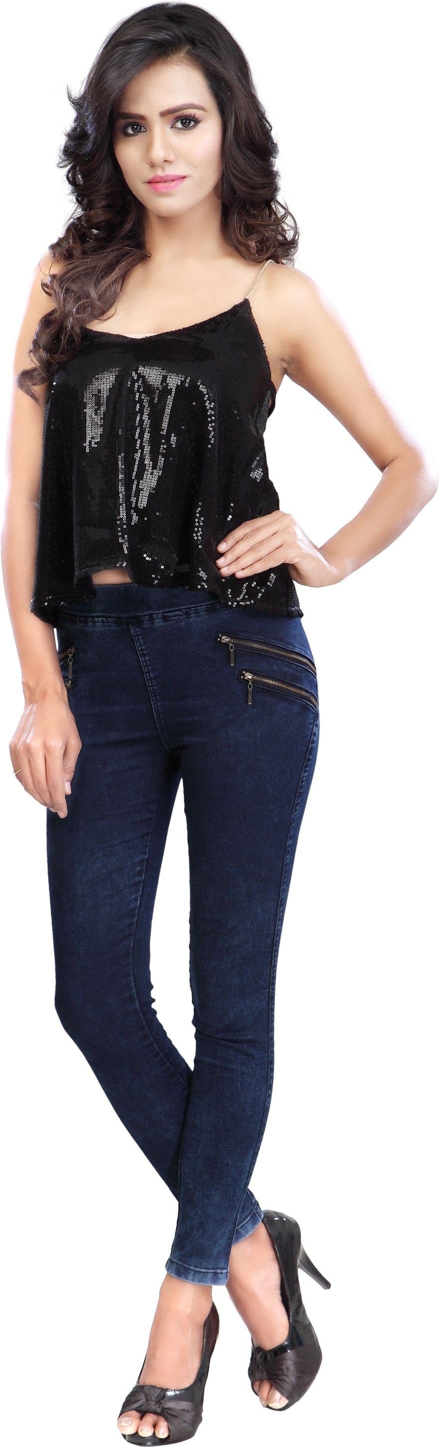 Urban Fashion Bank Casual, Party, Festive, Lounge Wear Sleeveless Embellished Women's Top