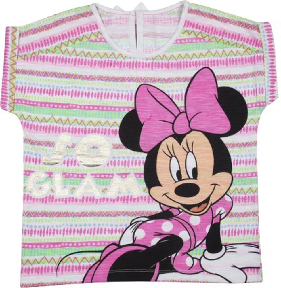 Mickey And Friends Casual Short Sleeve Printed Girl's White Top