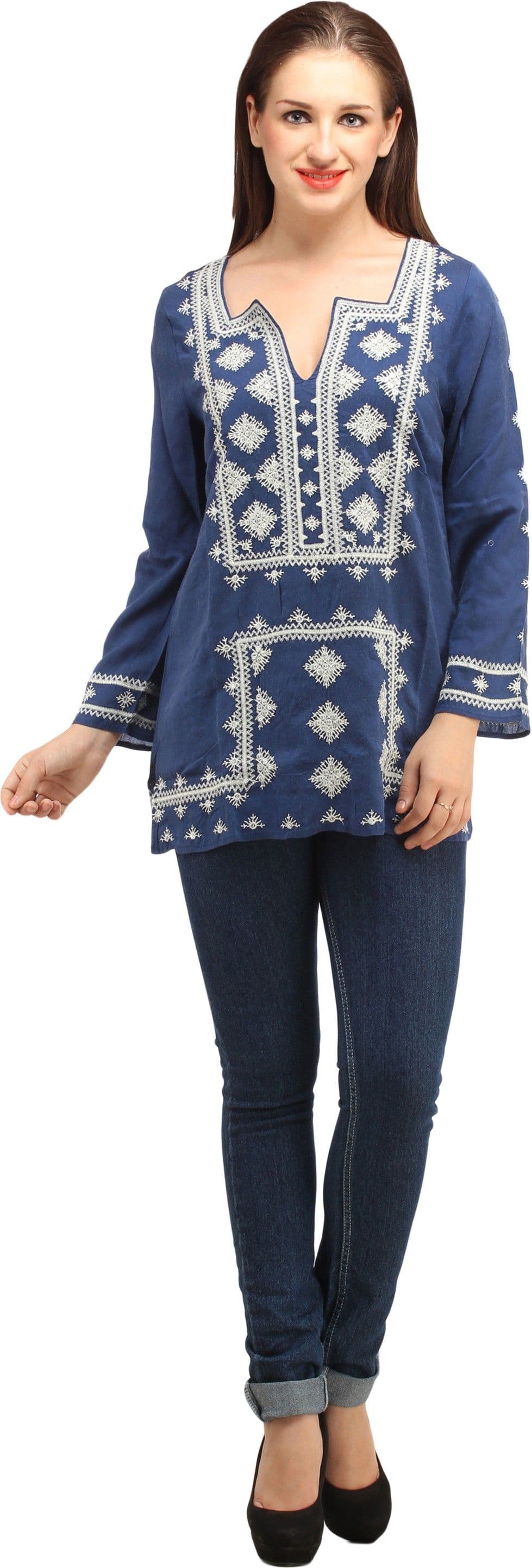 My Addiction Casual Full Sleeve Embroidered Women's Top
