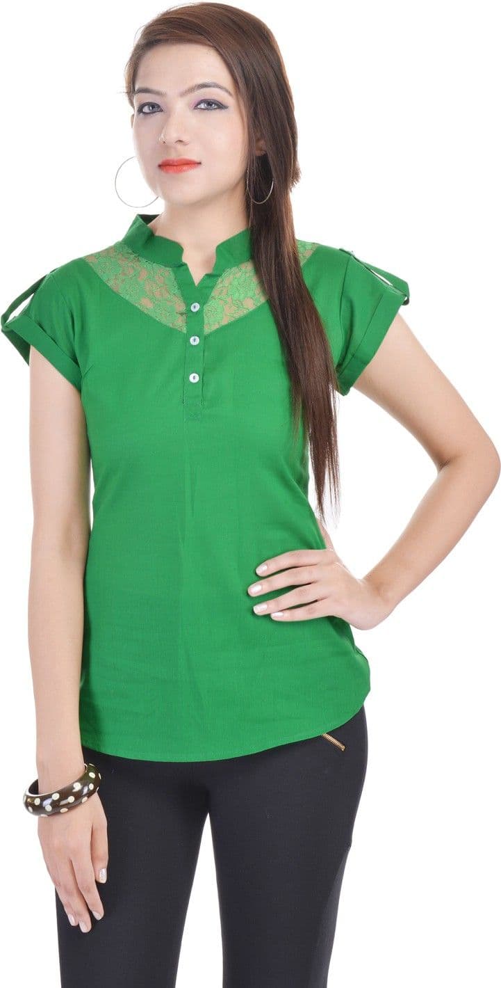 Dumdaar.Com Casual Short Sleeve Self Design Women's Top