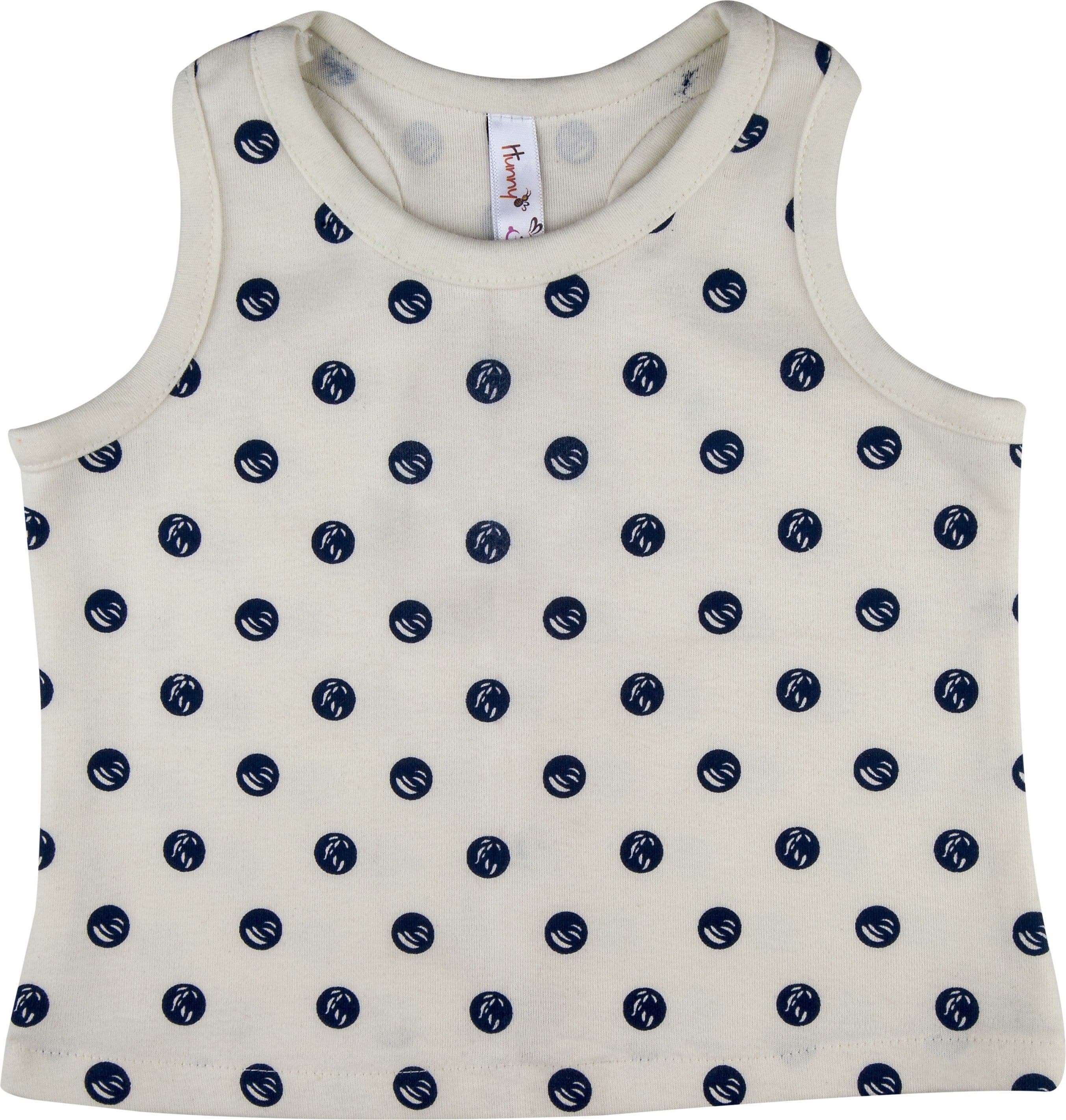 Hunny Bunny Casual Sleeveless Polka Print Girl's Top