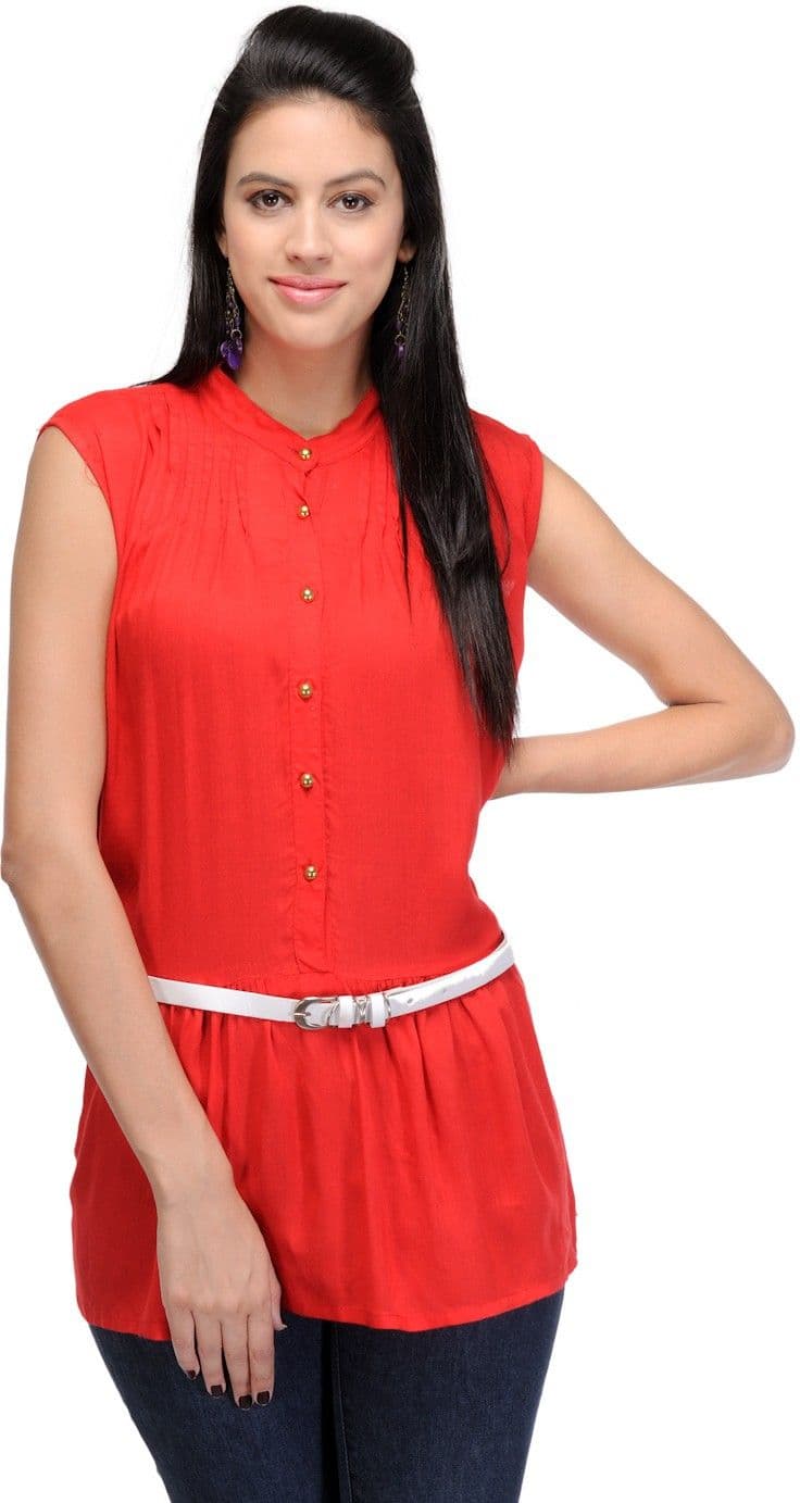 Klick Casual, Formal, Party Sleeveless Solid Women's Top