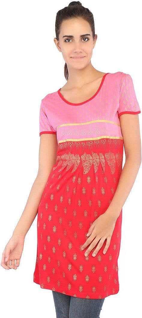 Ffashionstylus Party Short Sleeve Printed Women's Top
