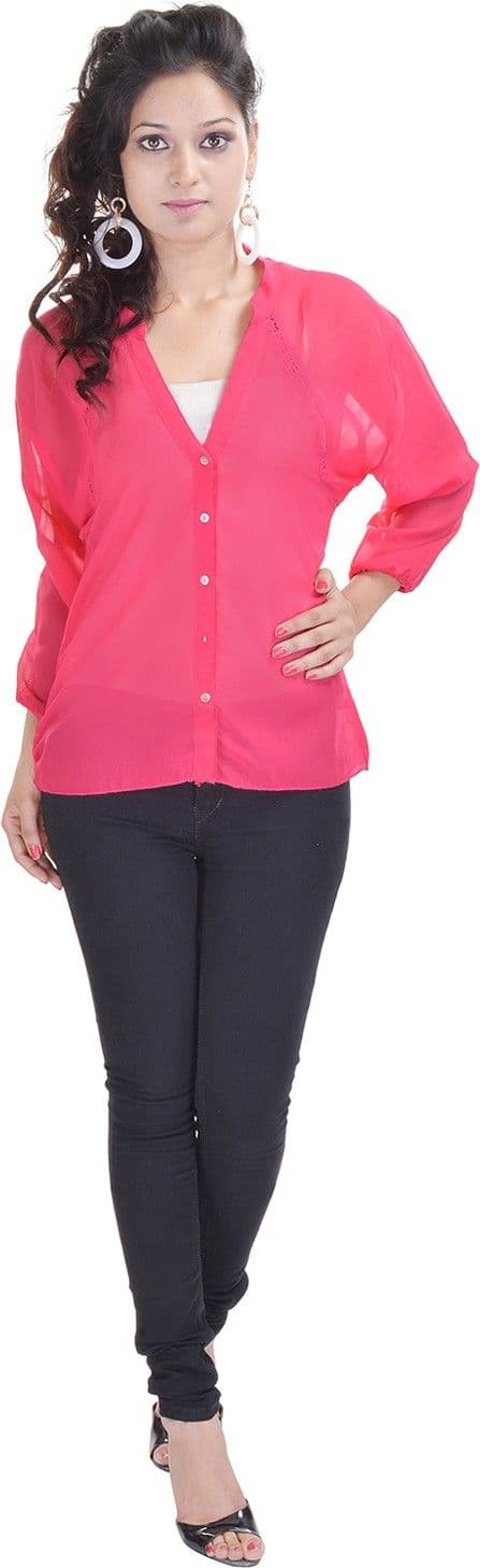 Fantasy Ika Casual 3/4 Sleeve Self Design Women's Top